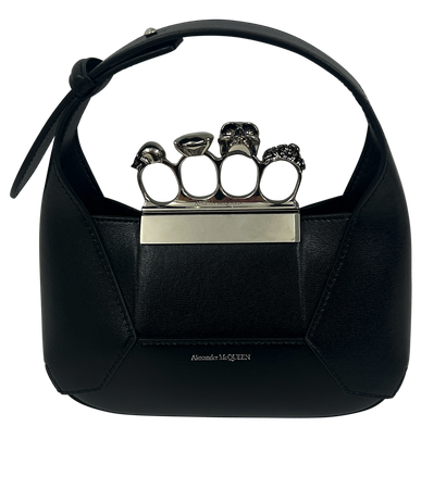 Jewelled Hobo Mini, 790&euro;, Bolso, Negro, Animal - Piel, Vista frontal